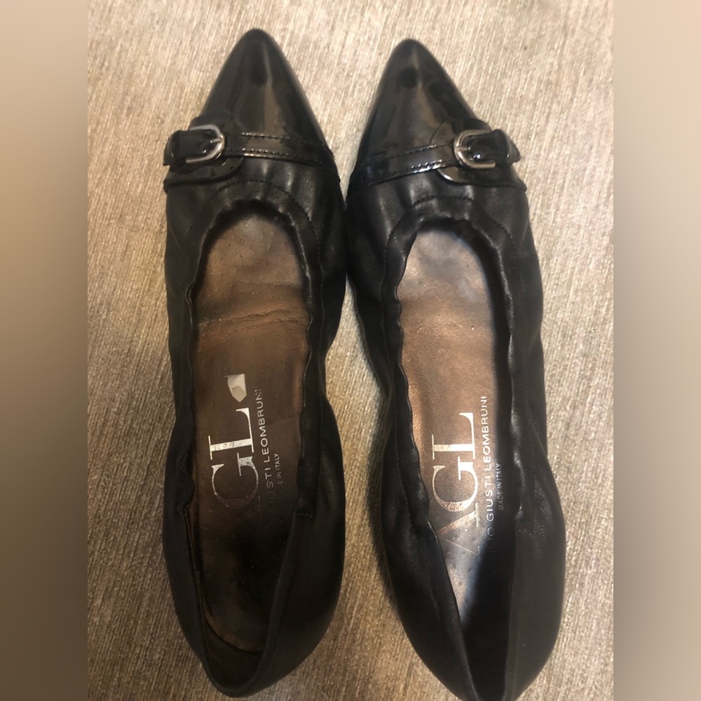 AGL black pointy toe flats